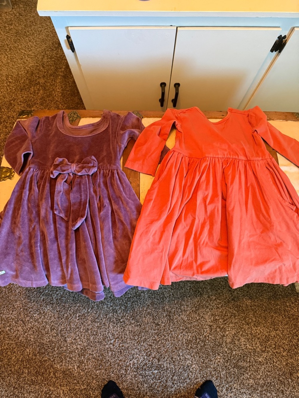 Ruffle Butts Girls  Long-Sleeve Twirl Dress in Purple and Orange